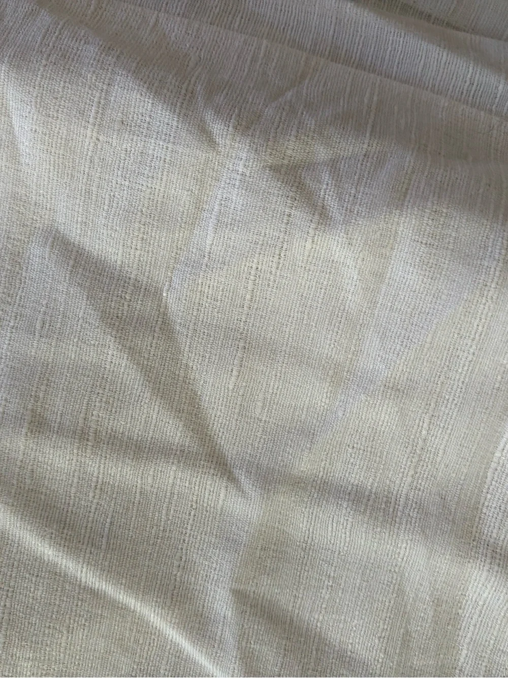 Pottery Barn 42x84” IVORY raw Silk cotton Drape single panel